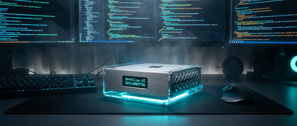 ClawAir on desk with dual monitors